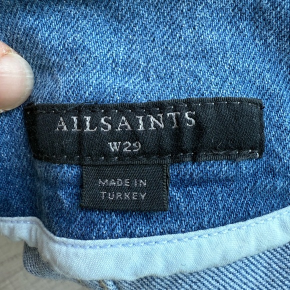 All Saints Frankie Blue High Waist Denim Shorts Size 29 - Picture 6 of 8